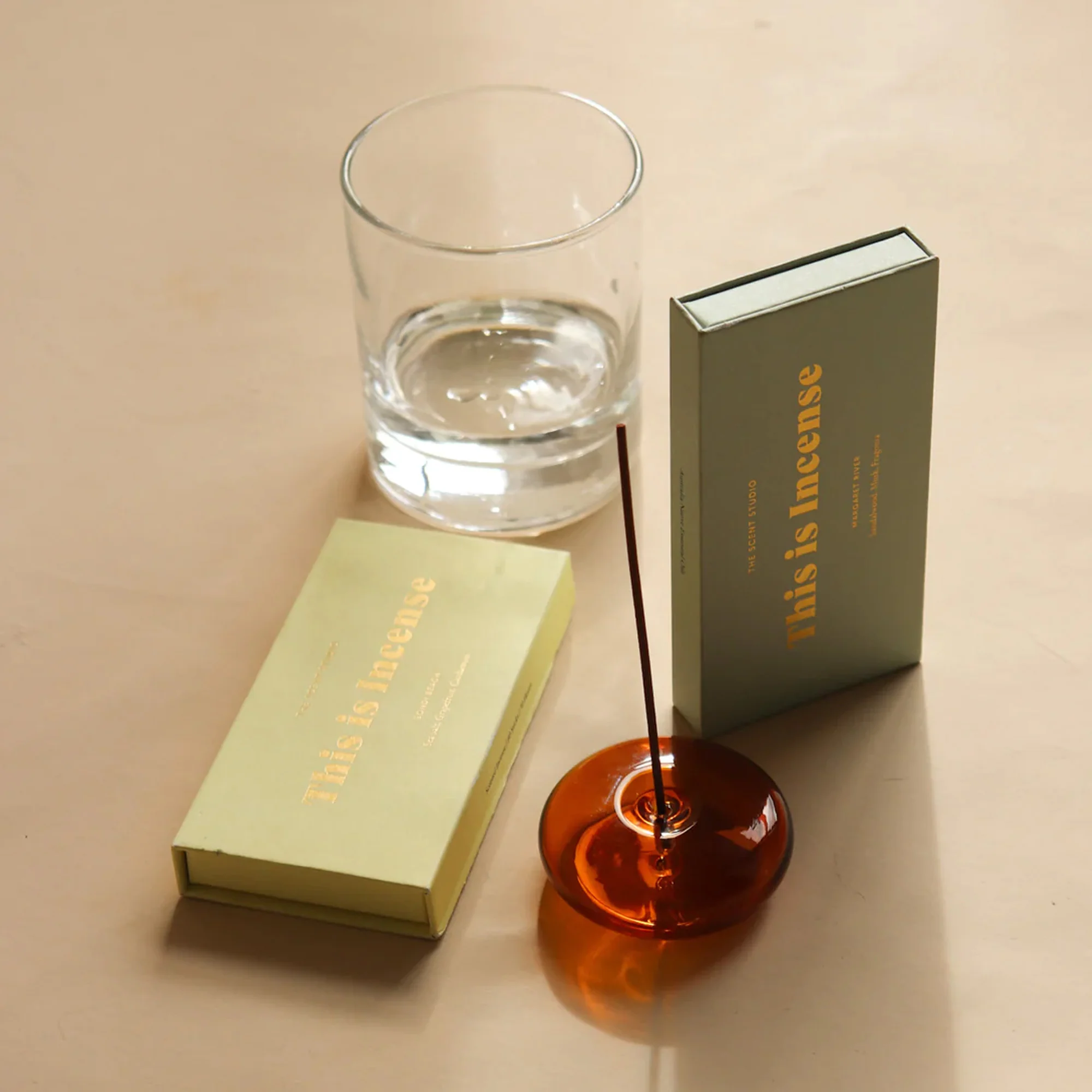 Gentle Habits - Glass Vessel Incense Holder (Amber) - Image 3