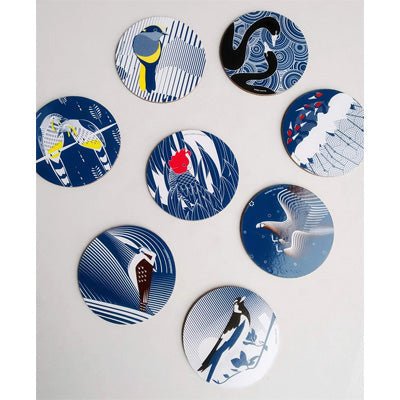 Skimming Stones Coaster Set - Australian Bird Emblems x 8 - Image 3